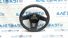 Bare steering wheel Audi A3 8V 15-20 leather, black, without paddles, without buttons, scratches, worn