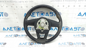 Bare steering wheel Audi A3 8V 15-20 leather, black, without paddles, without buttons, scratches, worn