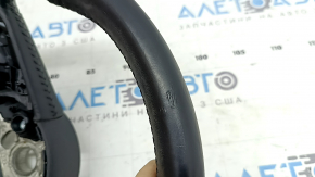 Bare steering wheel Audi A3 8V 15-20 leather, black, without paddles, without buttons, scratches, worn