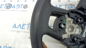 Bare steering wheel Audi A3 8V 15-20 leather, black, without paddles, without buttons, scratches, worn