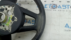 Bare steering wheel Audi A3 8V 15-20 leather, black, without paddles, without buttons, scratches, worn
