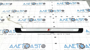 Audi A3 8V 17-20 4D black outer door sill trim with chrome insert and backlight, S-line, scratches