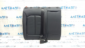 Backrest of the rear row of seats, 2nd row, right, Audi A3 8V 17-4d, black leather, with armrest and belt