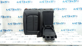 Backrest of the rear row of seats, 2nd row, right, Audi A3 8V 17-4d, black leather, with armrest and belt