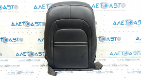Jeep Cherokee KL 19-23 driver's seat back upholstery, black leather + cloth, heated, dented, worn, needs cleaning