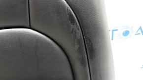 Jeep Cherokee KL 19-23 driver's seat back upholstery, black leather + cloth, heated, dented, worn, needs cleaning