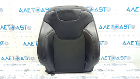 Jeep Cherokee KL 19-23 passenger seat back upholstery, black leather, perforated, heated