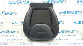 Jeep Cherokee KL 19-23 passenger seat cushion upholstery, black leather + cloth, heated, dented, needs cleaning