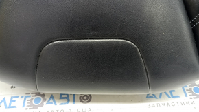 Jeep Cherokee KL 19-23 passenger seat cushion upholstery, black leather + cloth, heated, dented, needs cleaning