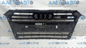 Audi A4 B9 17 radiator grille assembly with emblem, quattro, for parking sensors, light chrome, sand, broken molding