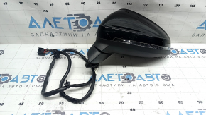 Left side mirror assembly for Audi A4 B9 20-25, 13 pins, graphite, turn signal, heated, auto-dimming, memory, BSM, scratches