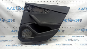 Black rear right door panel for Audi A4 B9 17-19, black leather armrest, black leather insert, Bang & Olufsen, dents, scratches