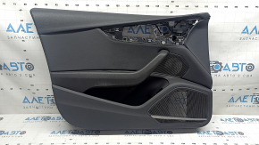 Front left door panel for Audi A4 B9 17-19, black, black armrest, leather, wood trim, Bang and Olufsen, broken Bang and Olufsen trim