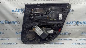 Black rear left door panel for Audi A4 B9 17-19, black leather armrest, black leather insert, Bang & Olufsen, needs cleaning, dent