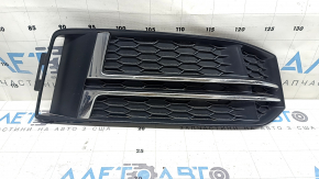 Right front bumper grille for Audi A4 B9 17-17 s-line, without radar, light chrome, sand