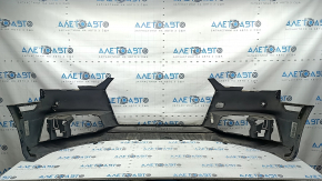 Bare front bumper for Audi A4 B9 17-19 S-Line without washers, for 4 parking sensors, without towing hook plug, black, scratches, sand