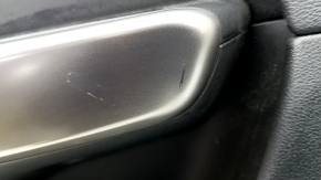 Door trim, front left, Jeep Cherokee KL 19-22, black, with black leather insert, leather armrest, gray molding, with handle, worn