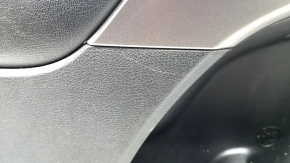 Door trim, front left, Jeep Cherokee KL 19-22, black, with black leather insert, leather armrest, gray molding, with handle, worn