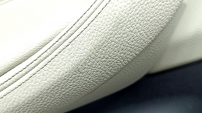 Door trim panel rear left BMW 5 G30 17-23 leather beige elfenbein-weiss, insert under dark wood, chrome, armrest beige leather, with backlight, with handle, scratches