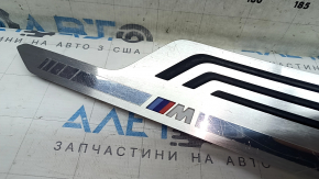 Rear left door sill insert for BMW X7 G07 19-26, chrome with backlight for 6 seats, M-Sport, scratches
