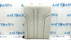 Right rear seat backrest BMW 5 G30 17-23, Elfenbein-Weiss beige leather, Sport line, wrinkled