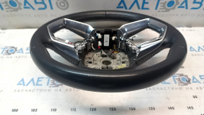 The steering wheel is bare Audi E-Tron 19-23 leather dark gray with heating, without buttons and paddles.
