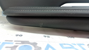 BMW X7 G07 19-22 rear left upper arch trim, Vernasca leather, Schwarz, Fineline/metal wood insert with molding, black leather armrest, dented, scratches, bumps, broken fastener