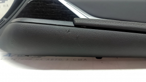 BMW X7 G07 19-22 rear right upper arch trim, Vernasca leather, Schwarz, Fineline/metal wood insert with molding, black leather armrest, dented, scratches, bumps, broken fasteners