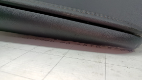 BMW X7 G07 19-22 rear right upper arch trim, Vernasca leather, Schwarz, Fineline/metal wood insert with molding, black leather armrest, dented, scratches, bumps, broken fasteners