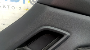 BMW X7 G07 19-22 rear right upper arch trim, Vernasca leather, Schwarz, Fineline/metal wood insert with molding, black leather armrest, dented, scratches, bumps, broken fasteners