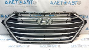 Radiator grille Hyundai Elantra AD 17-18 pre-restoration, matte chrome, with emblem, scratches, screw holes
