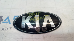 Kia Forte 4d 14-18 front bumper emblem, polished finish