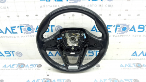 BMW 5 G30 17-23 black leather steering wheel, non-heated, with a signal plate, under the petals, scratches