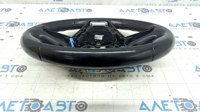 BMW 5 G30 17-23 black leather steering wheel, non-heated, with a signal plate, under the petals, scratches