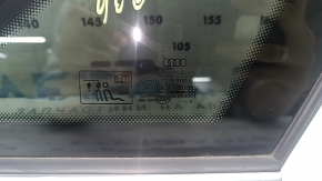 Rear left window, blind glass, Audi A4 B9 17-19, chrome, scratches on chrome