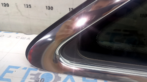 Rear left window, blind glass, Audi A4 B9 17-19, chrome, scratches on chrome