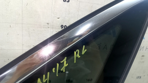 Rear left window, blind glass, Audi A4 B9 17-19, chrome, scratches on chrome