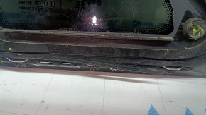 Rear left window, blind glass, Audi A4 B9 17-19, chrome, scratches on chrome