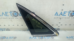 Rear right window, blind glass, Audi A4 B9 17-19, chrome, scratches on chrome