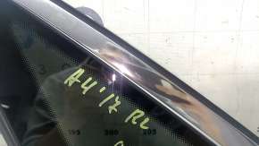 Rear right window, blind glass, Audi A4 B9 17-19, chrome, scratches on chrome