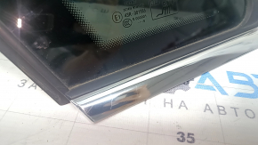 Rear right window, blind glass, Audi A4 B9 17-19, chrome, scratches on chrome