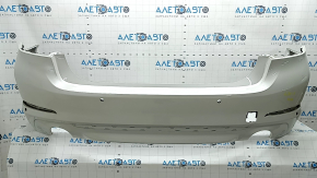 Bare rear bumper for BMW 5 G30 17-20 with parking sensors, white, broken mount, scratches
