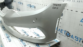 Bare front bumper for BMW 5 G30 17-20 with parking sensors, white, pressed