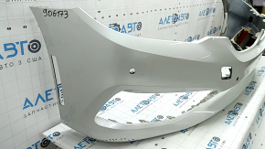 Bare front bumper for BMW 5 G30 17-20 with parking sensors, white, pressed