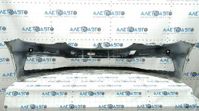 Bare front bumper for BMW 5 G30 17-20 with parking sensors, white, pressed