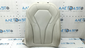 BMW 5 G30 21-23 Elfenbein-Weiss leather driver's seat backrest upholstery, heated, cleanable, worn