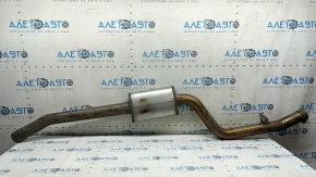The left exhaust pipe with catalytic converter for a BMW X7 G07 19-22 3.0T is dented.