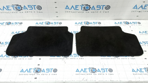 Set of floor mats for BMW 5 G30 17-23, black cloth, needs cleaning, driver's side is worn