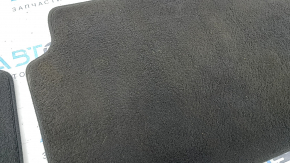 Set of floor mats for BMW 5 G30 17-23, black cloth, needs cleaning, driver's side is worn