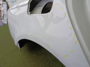 Quarter wing rear right Audi A6 C7 12-18 on the body, white, dents, bumps, dented threshold